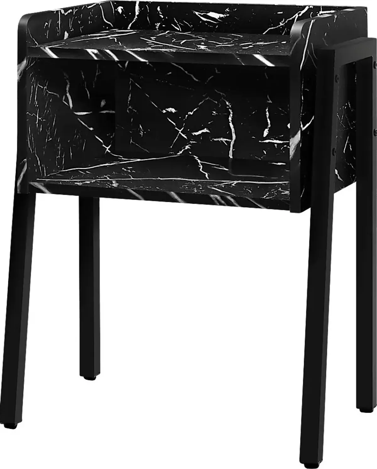 Amberstone Black Side Table