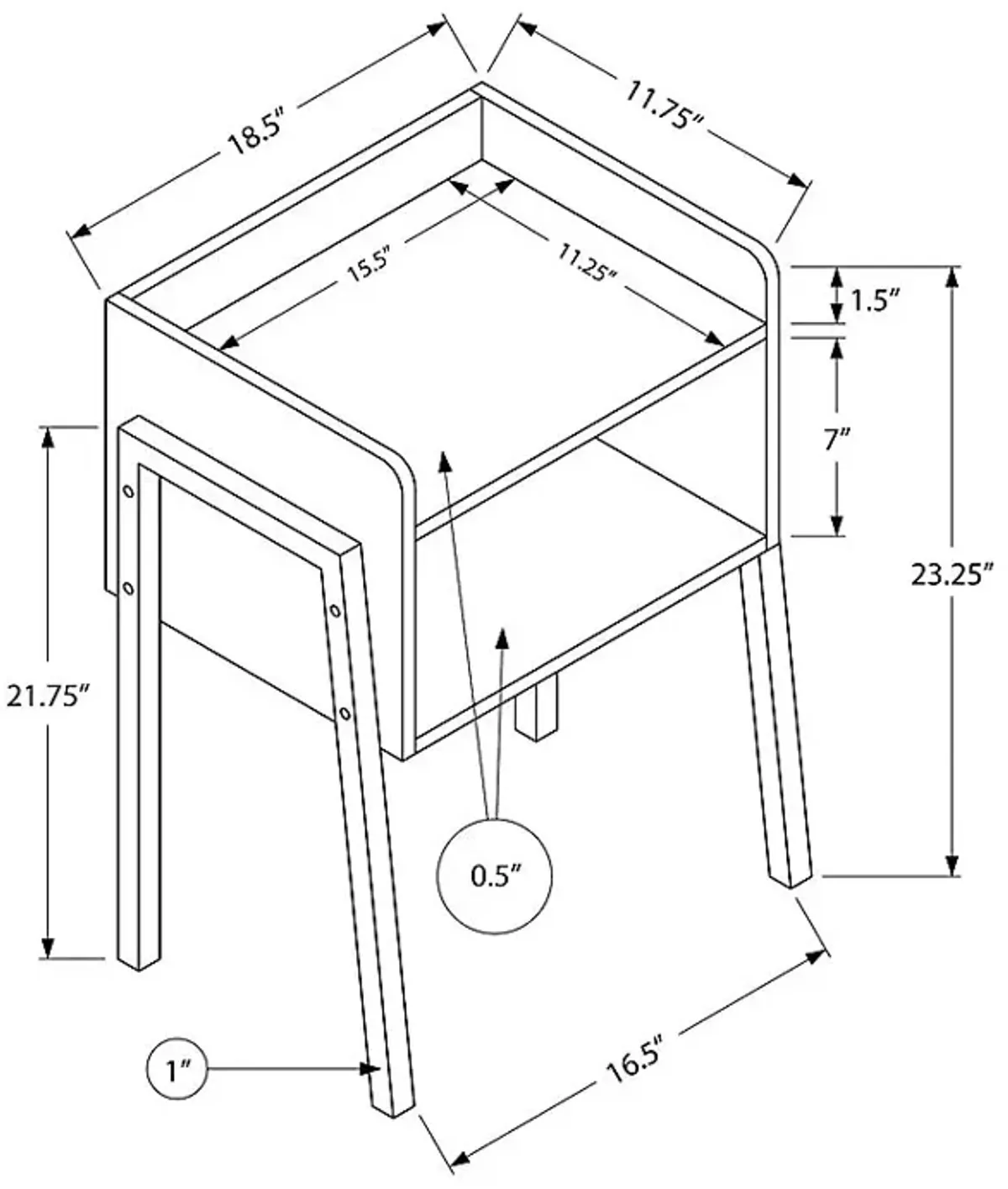 Amberstone White End Table