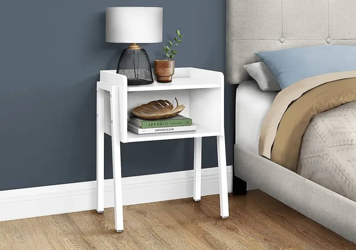 Amberstone White End Table