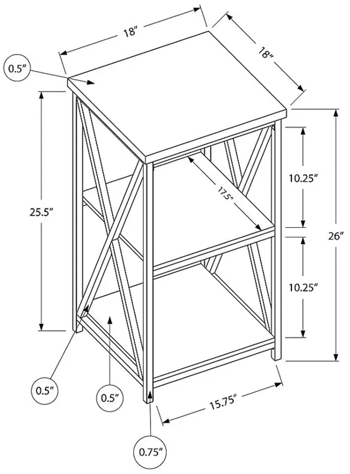 Blairstone White End Table