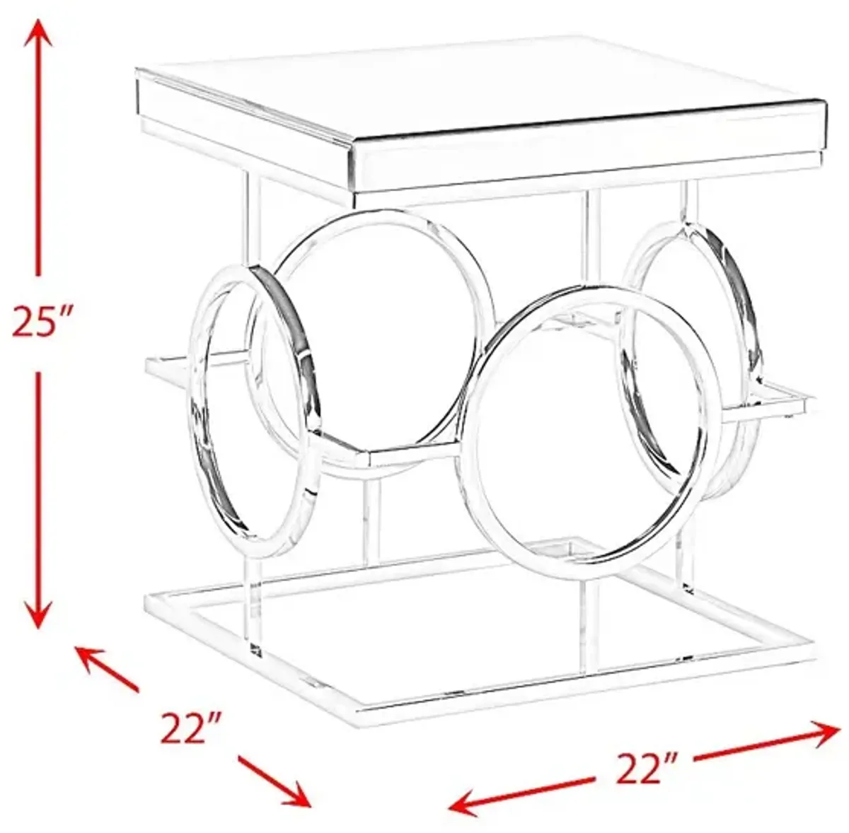 Galsworthy Chrome End Table