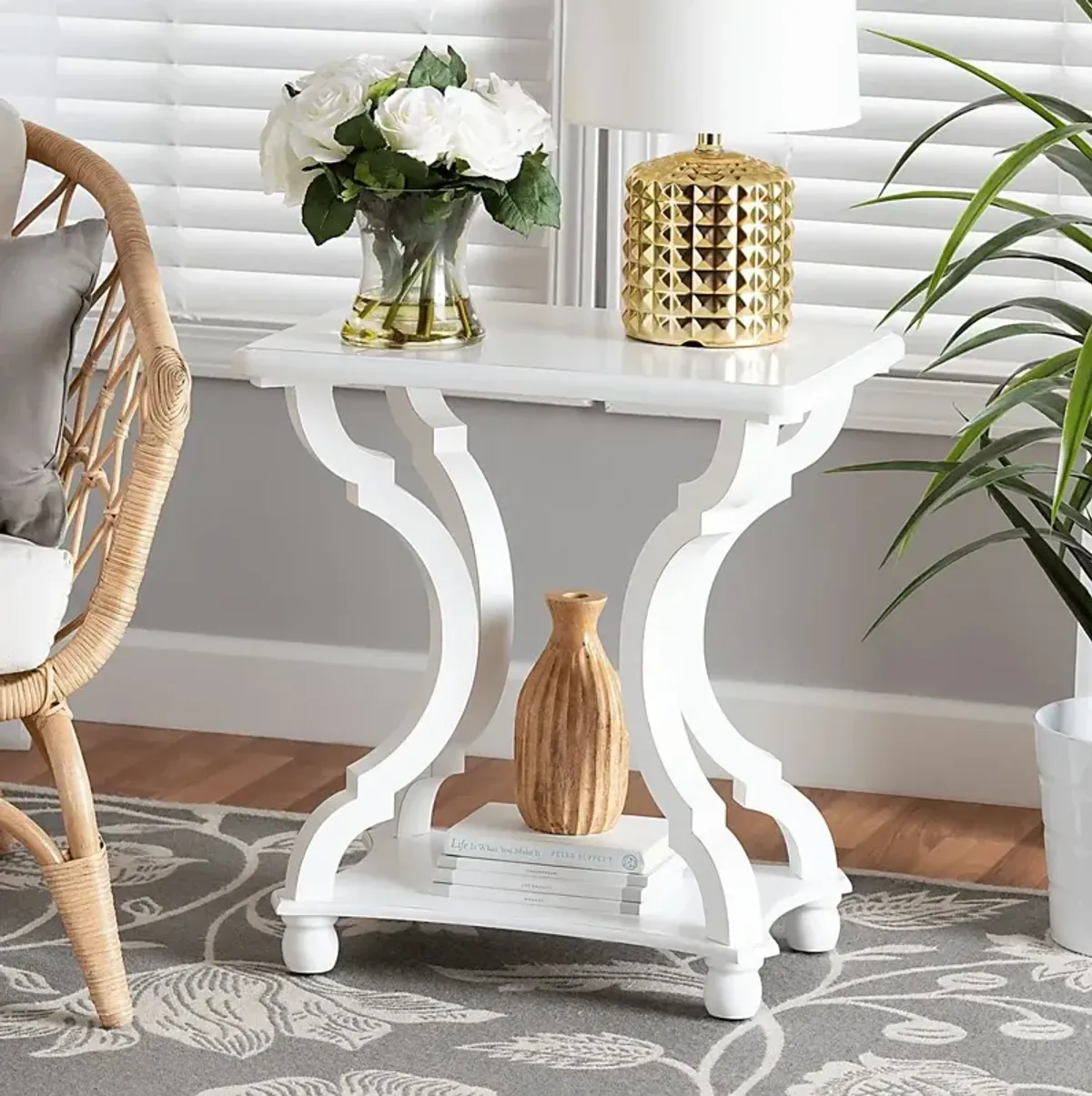 Grognet White End Table