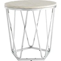 Teaberry White Side Table