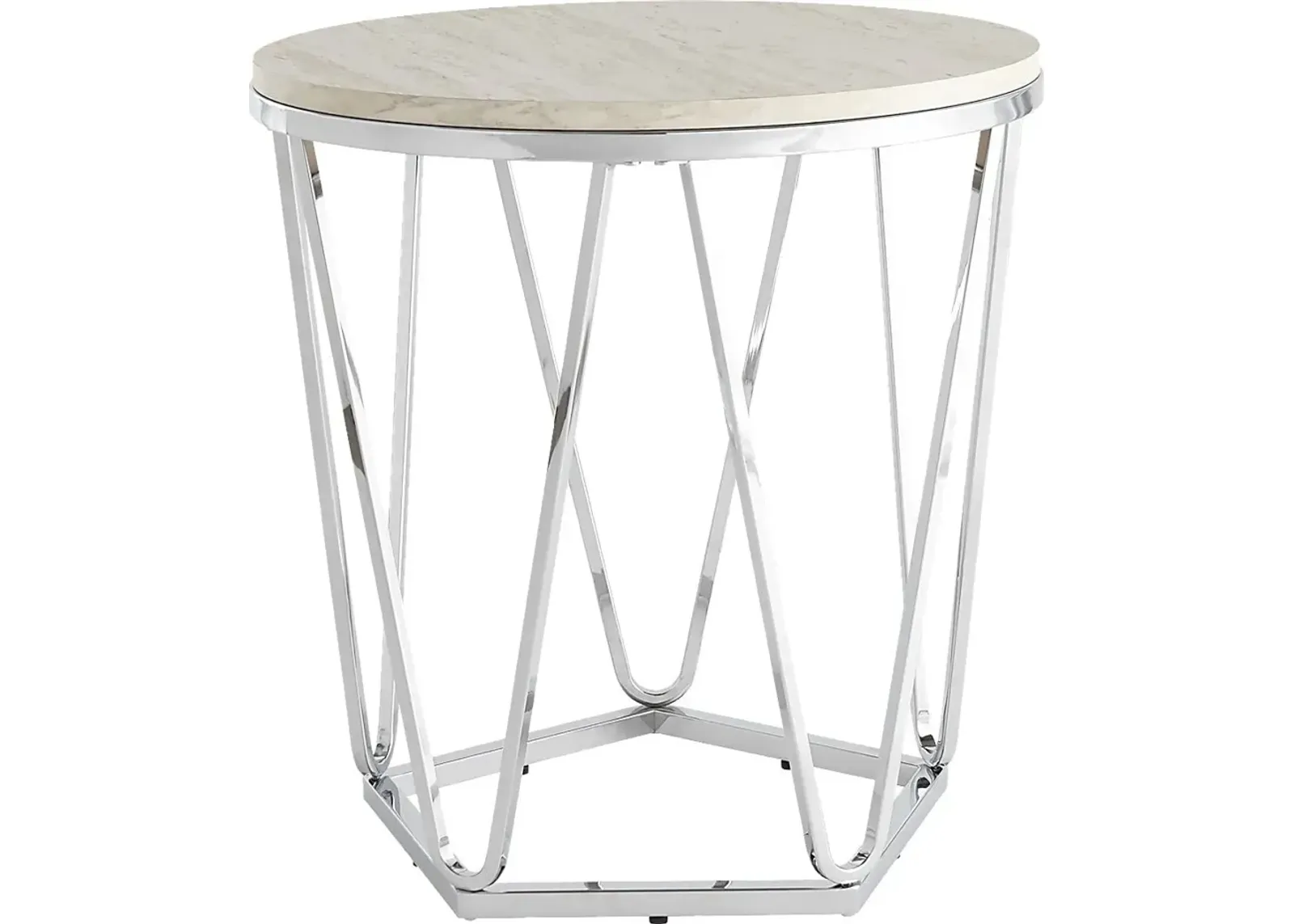 Teaberry White Side Table