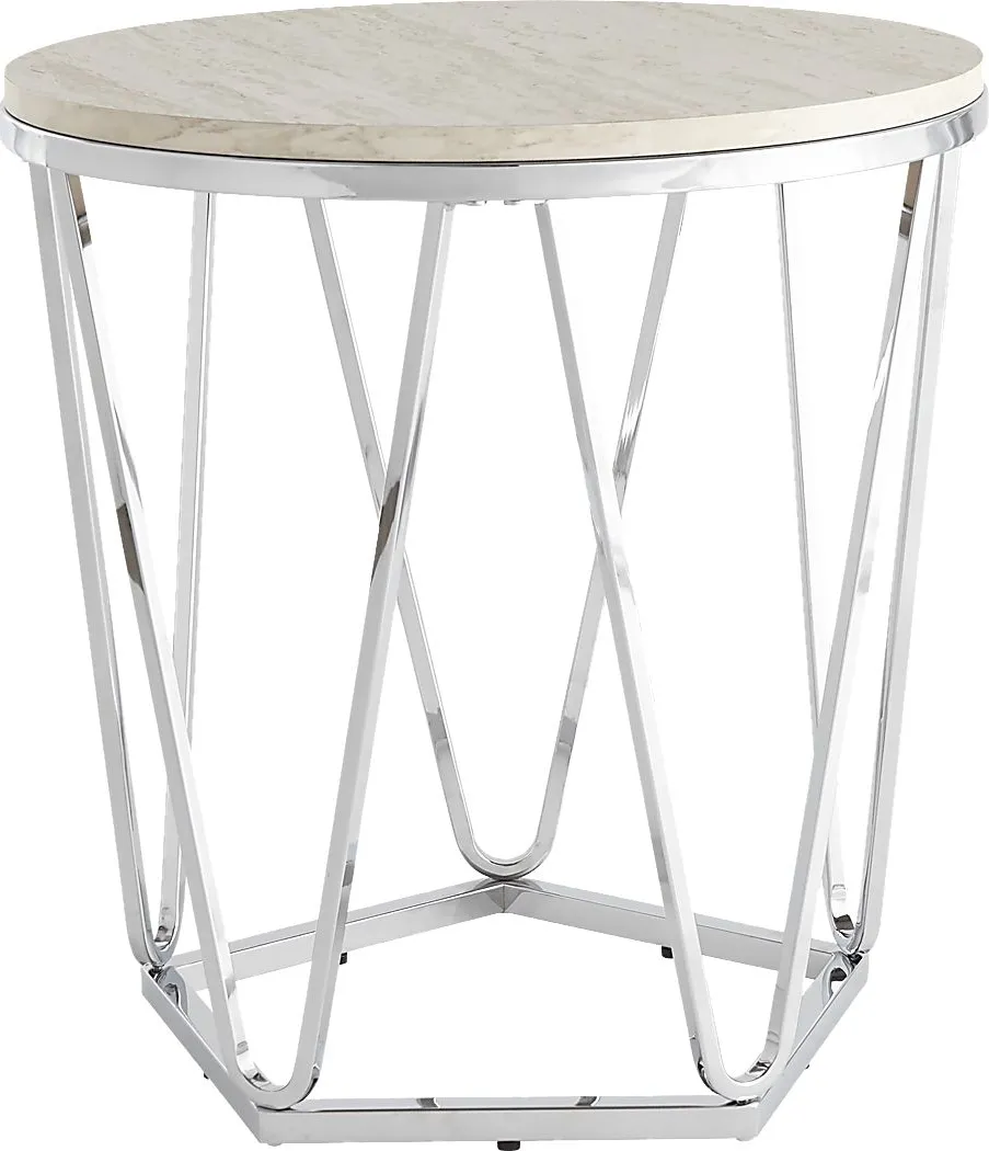 Teaberry White Side Table