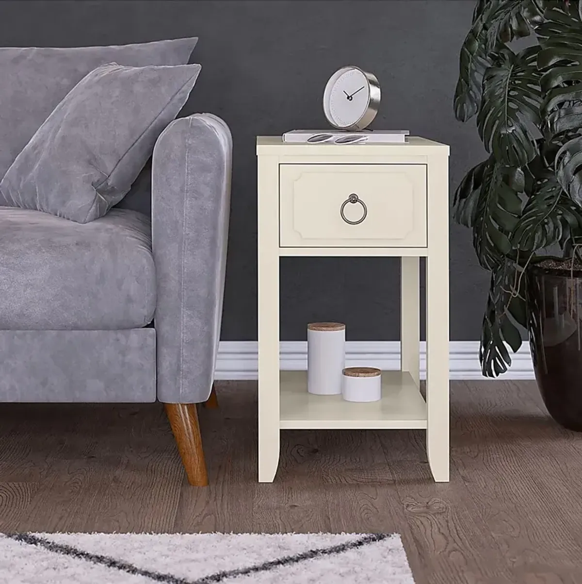 Gereon White End Table