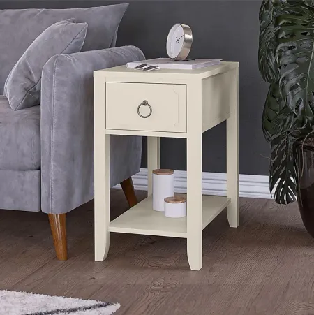 Gereon White End Table