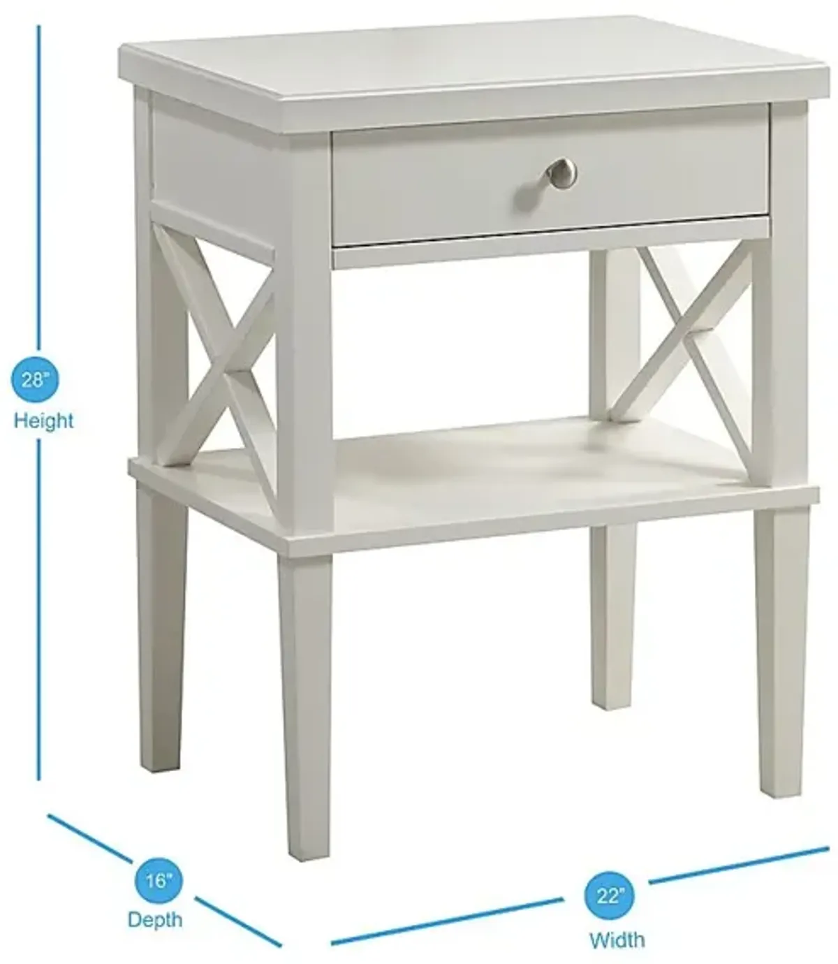 Berknor White End Table