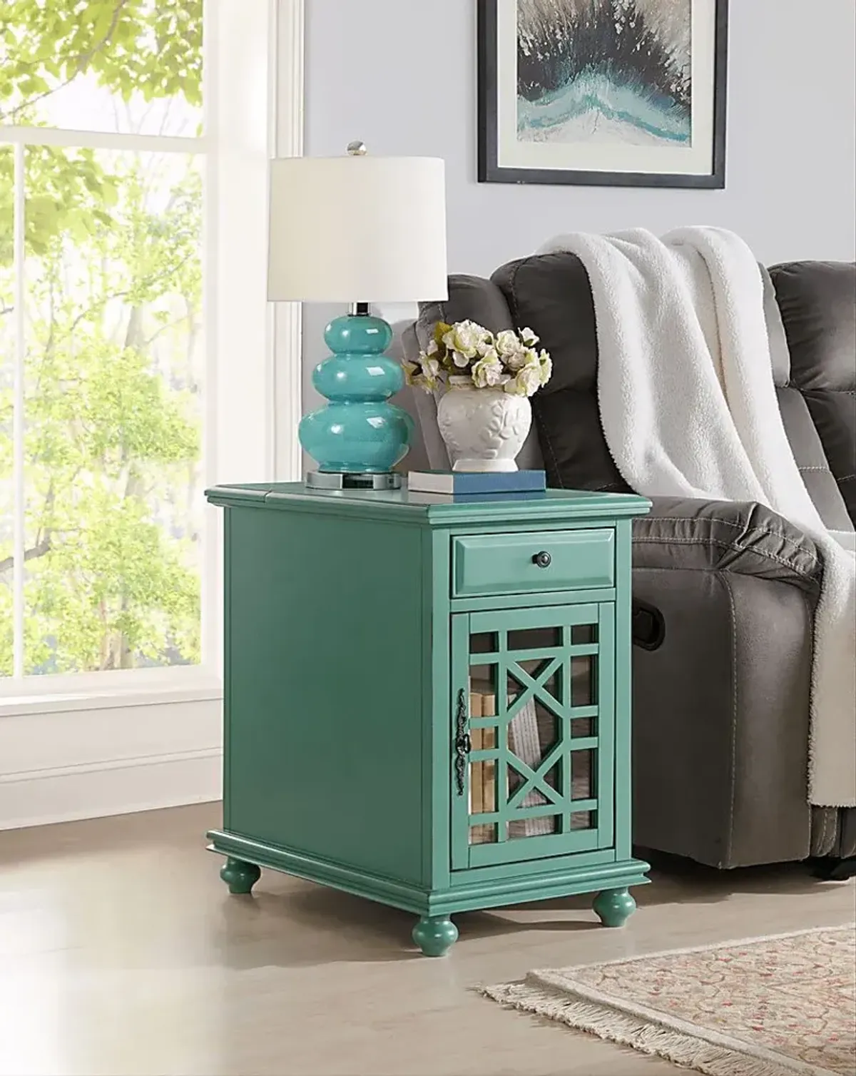 Bunyard Blue Chairside Table