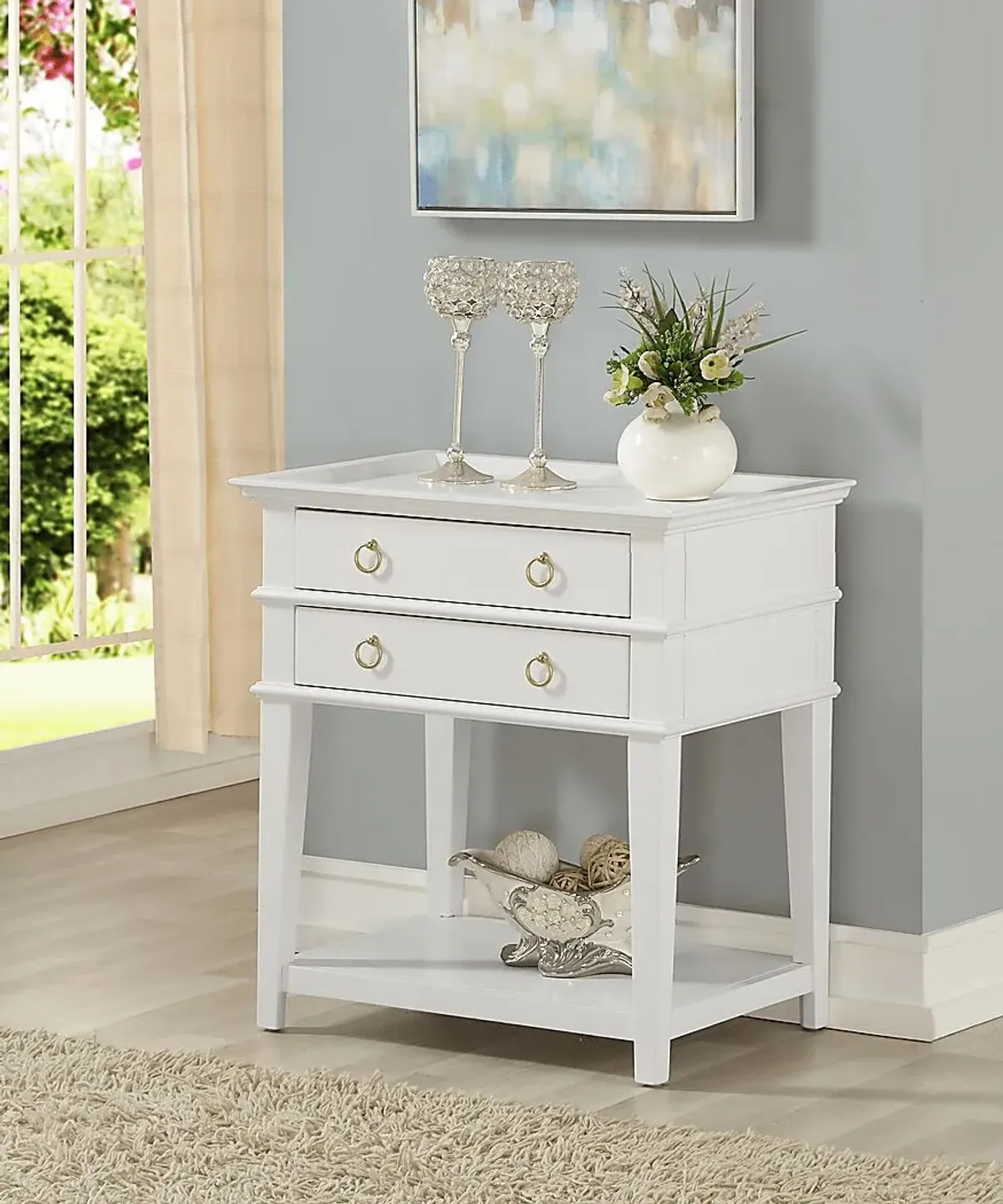 Charloma White End Table