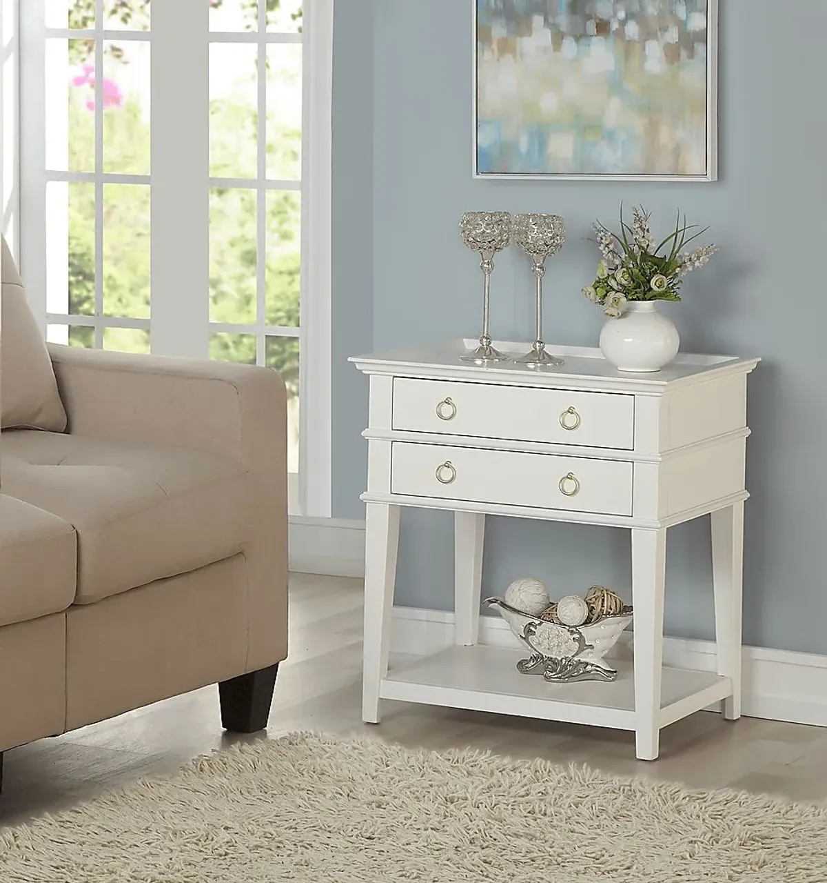 Charloma White End Table