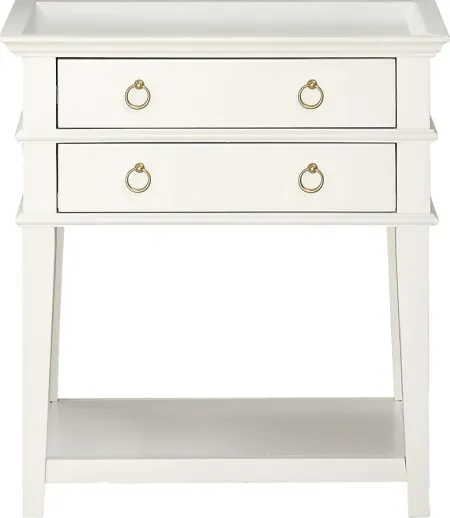 Charloma White End Table