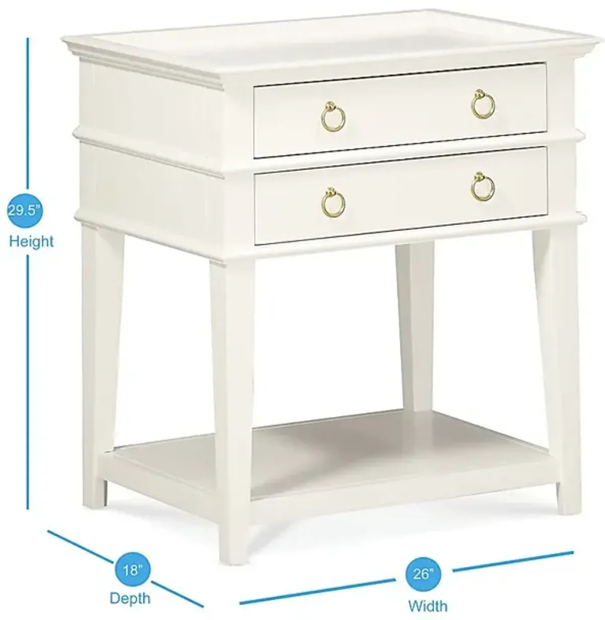 Charloma White End Table