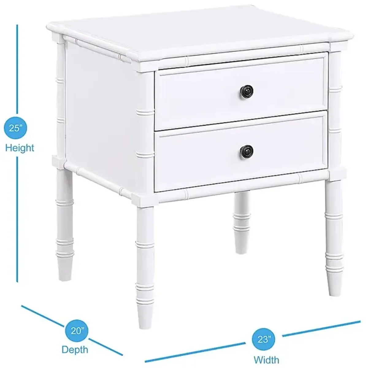 Glennford White End Table