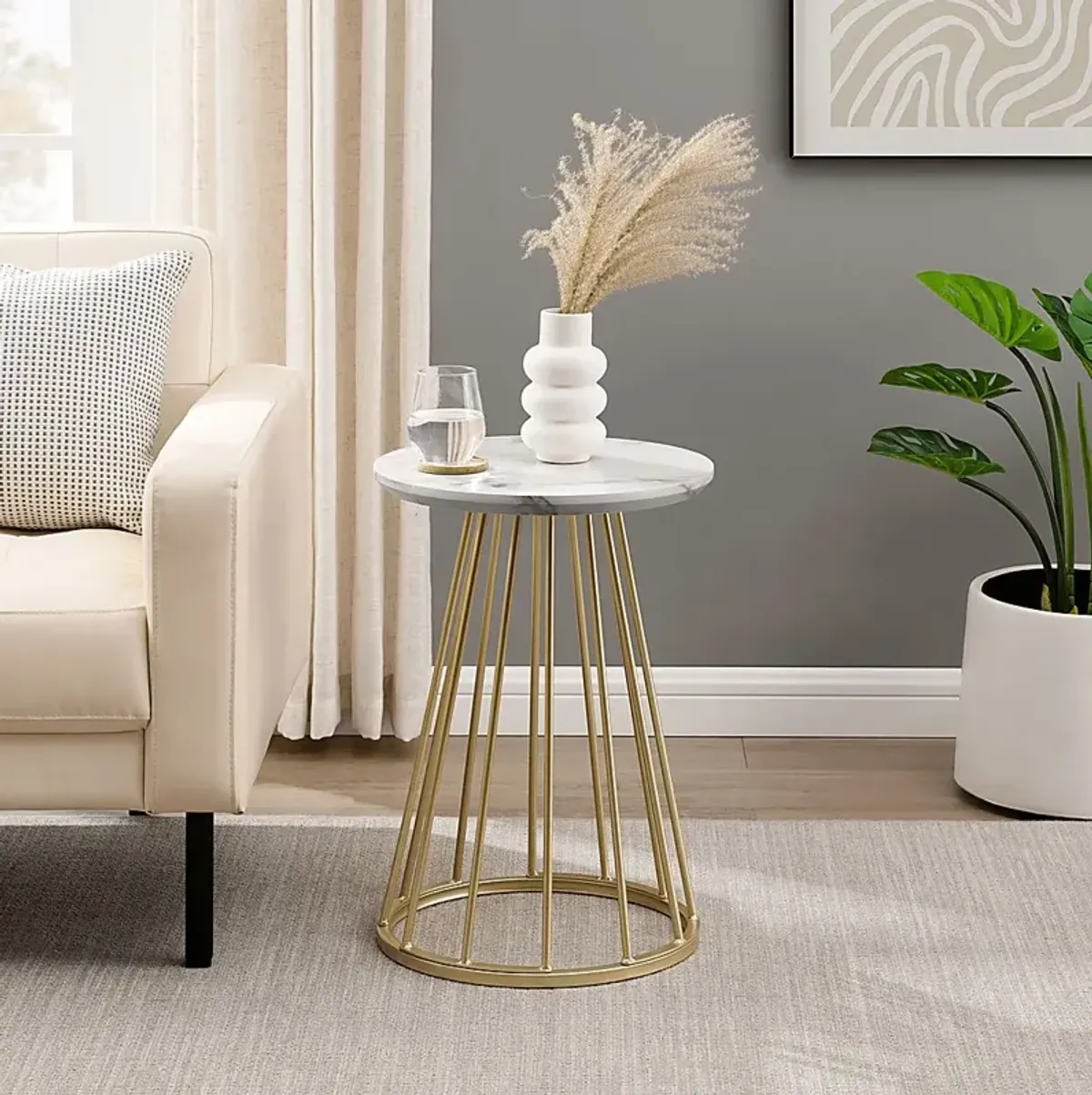 Morgood White End Table