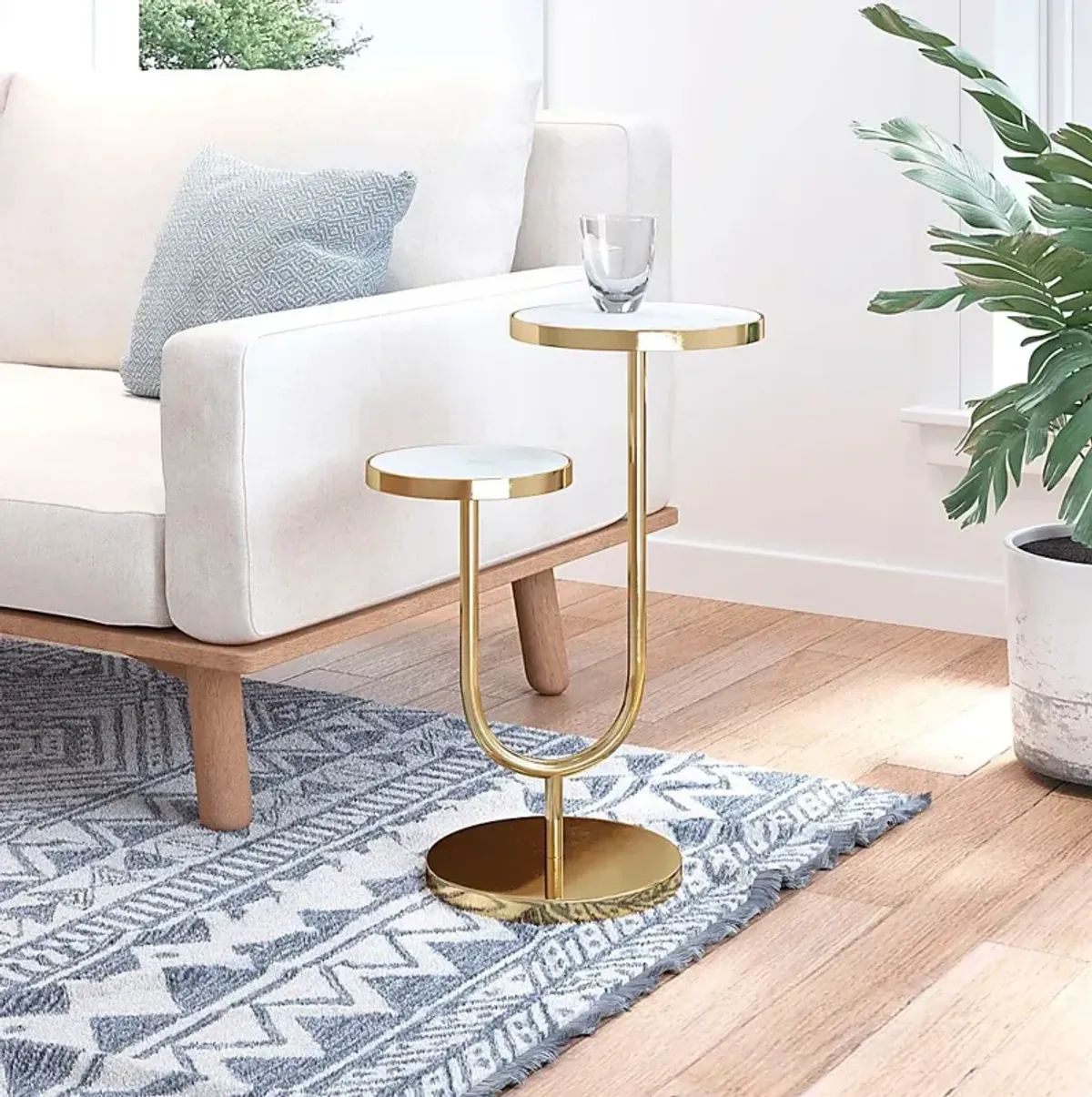 Dalzell White End Table