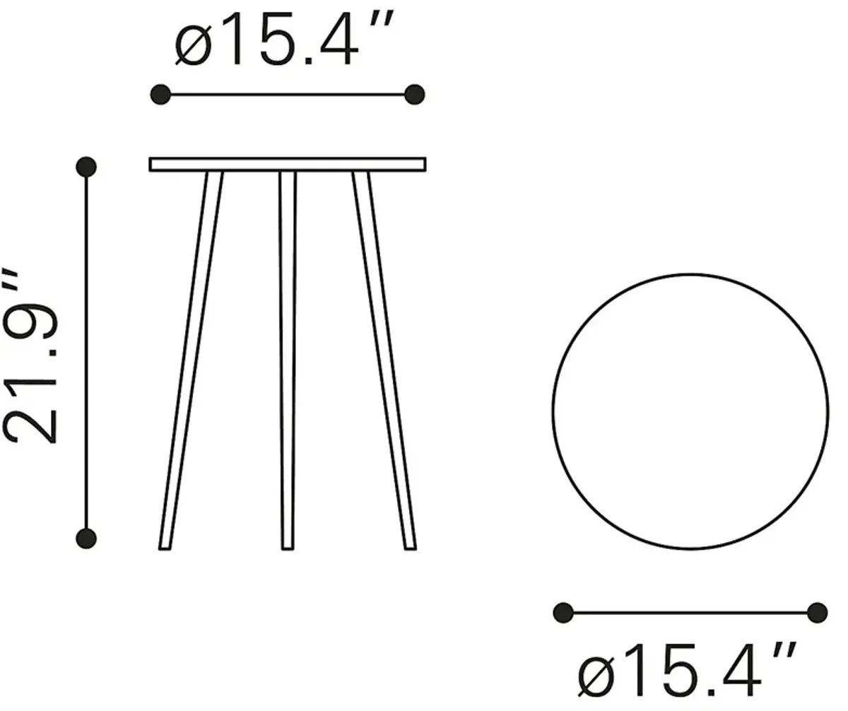 Diomede Silver End Table