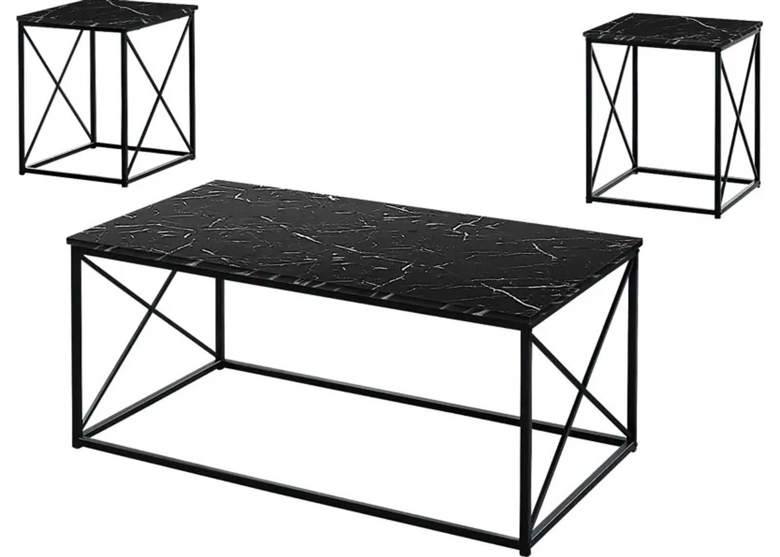 Screven I Black Cocktail Table Set, Set of 3