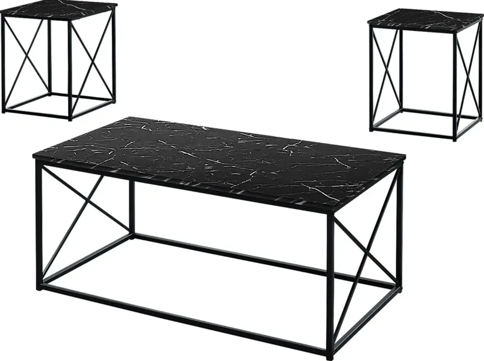 Screven I Black Cocktail Table Set, Set of 3