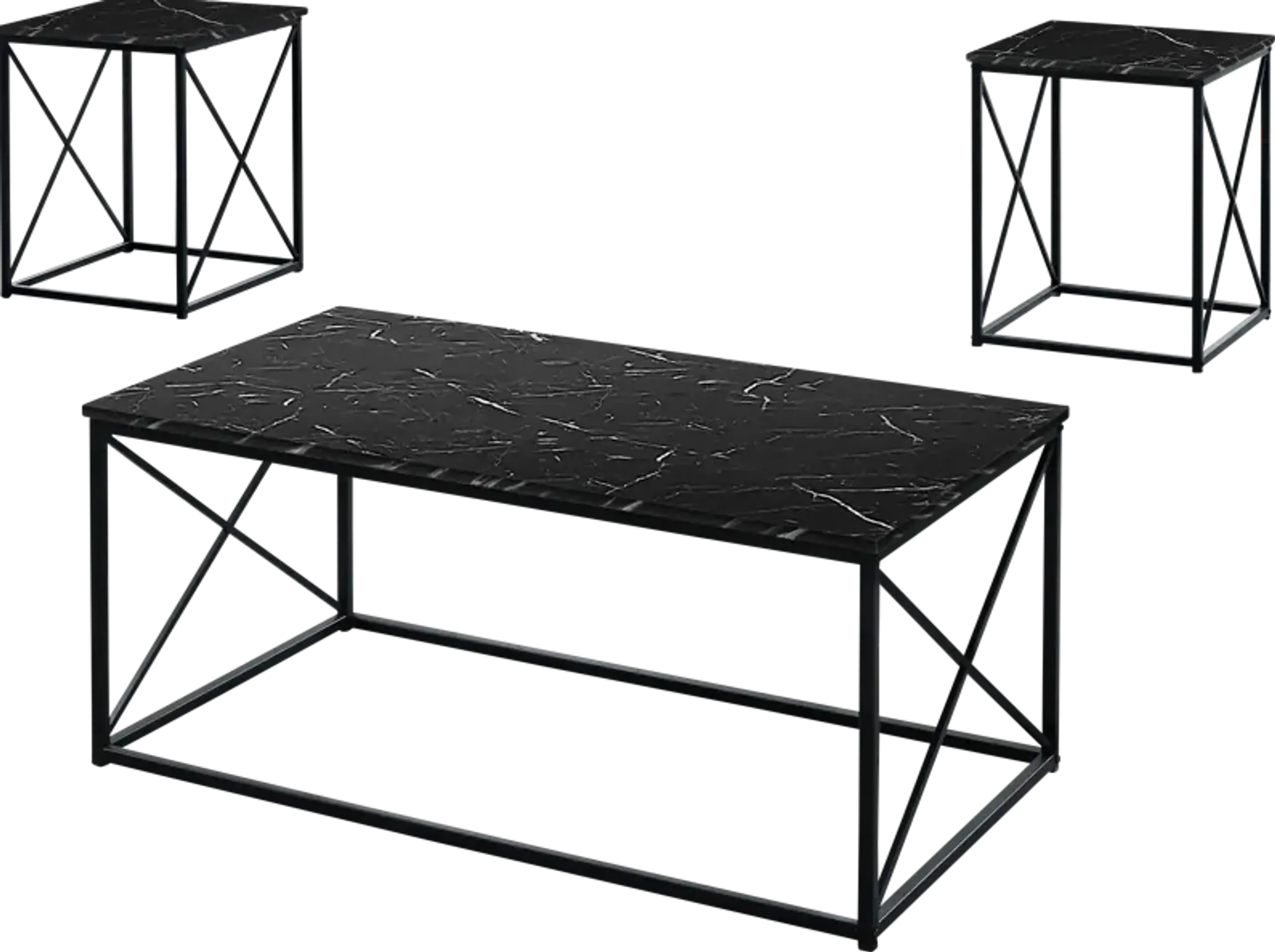 Screven I Black Cocktail Table Set Set Of 3 Rooms To Go | Furniture.com