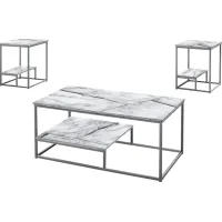 Screven II White Cocktail Table Set, Set of 2