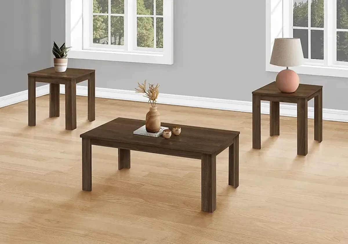 Picacho Dark Brown 3pc Table Set