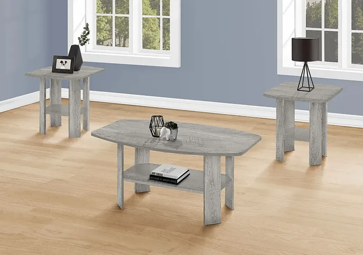 Sagamon Gray 3pc Table Set