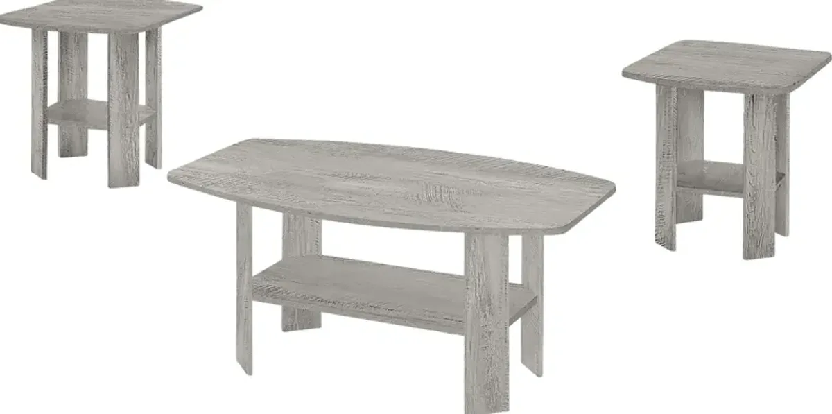 Sagamon Gray 3pc Table Set