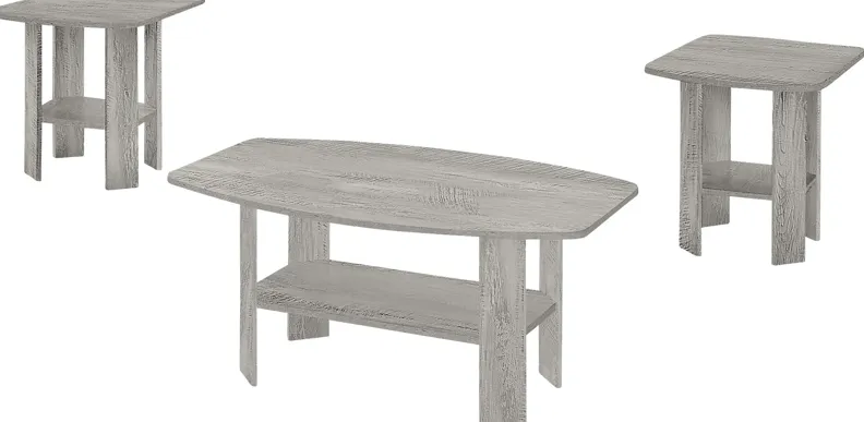 Sagamon Gray 3pc Table Set