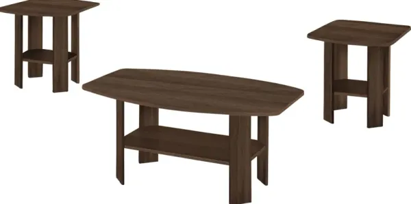 Sagamon Dark Brown 3pc Table Set