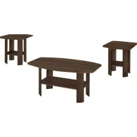 Sagamon Dark Brown 3pc Table Set