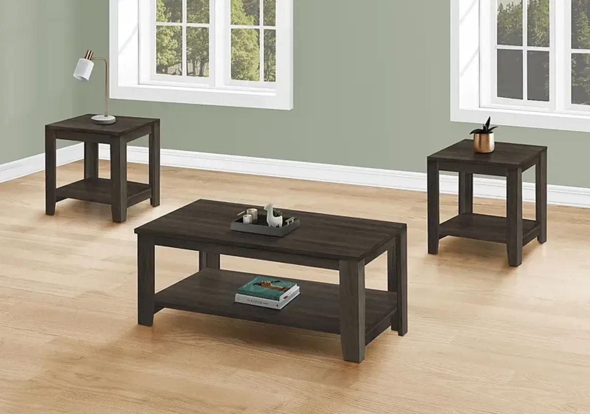 Torlage Oak Brown 3pc Table Set