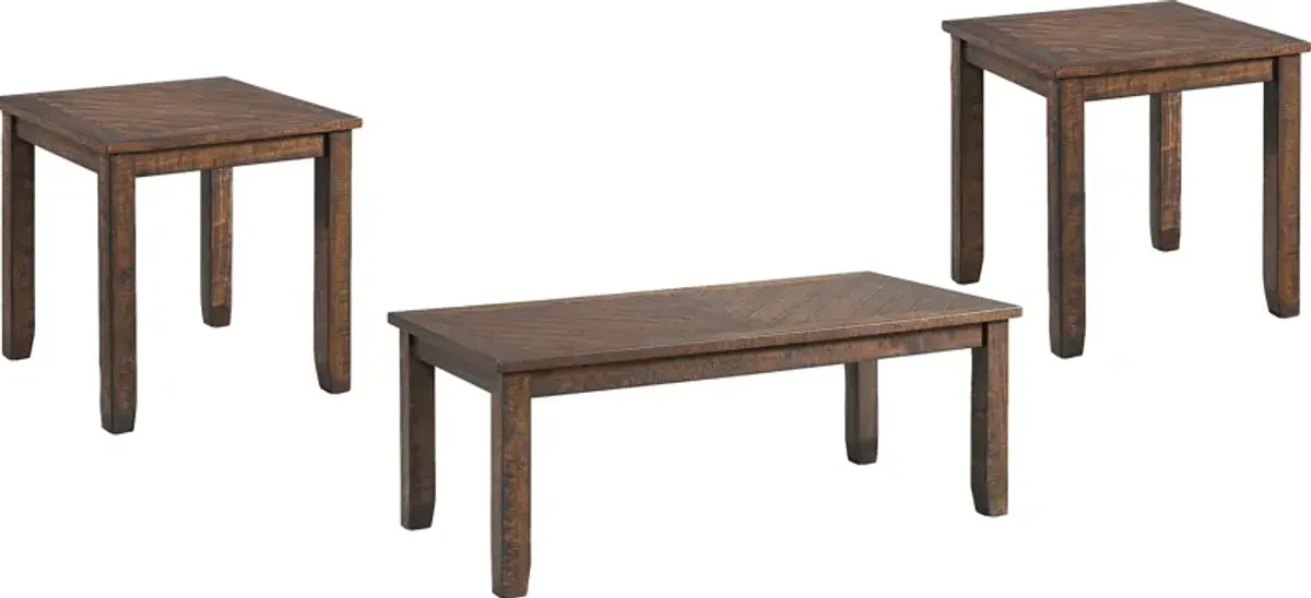 Maclaurin Walnut 3pc Table Set