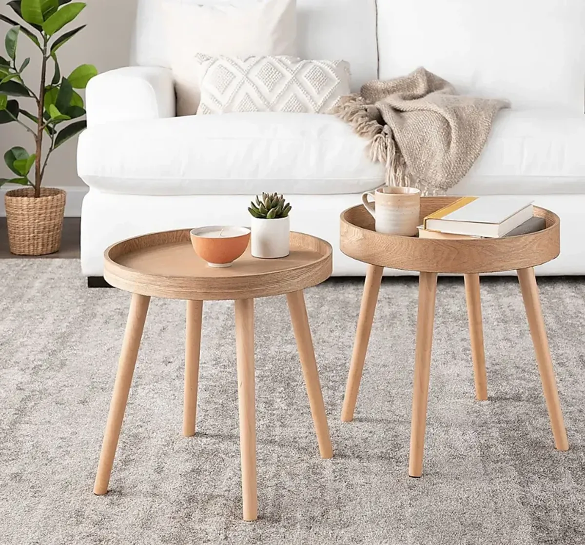 Allegrow Natural End Table, Set of 2