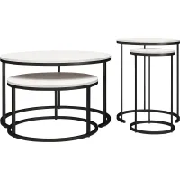 Ignatz Ivory Nesting Cocktail and End Table, Set of 4