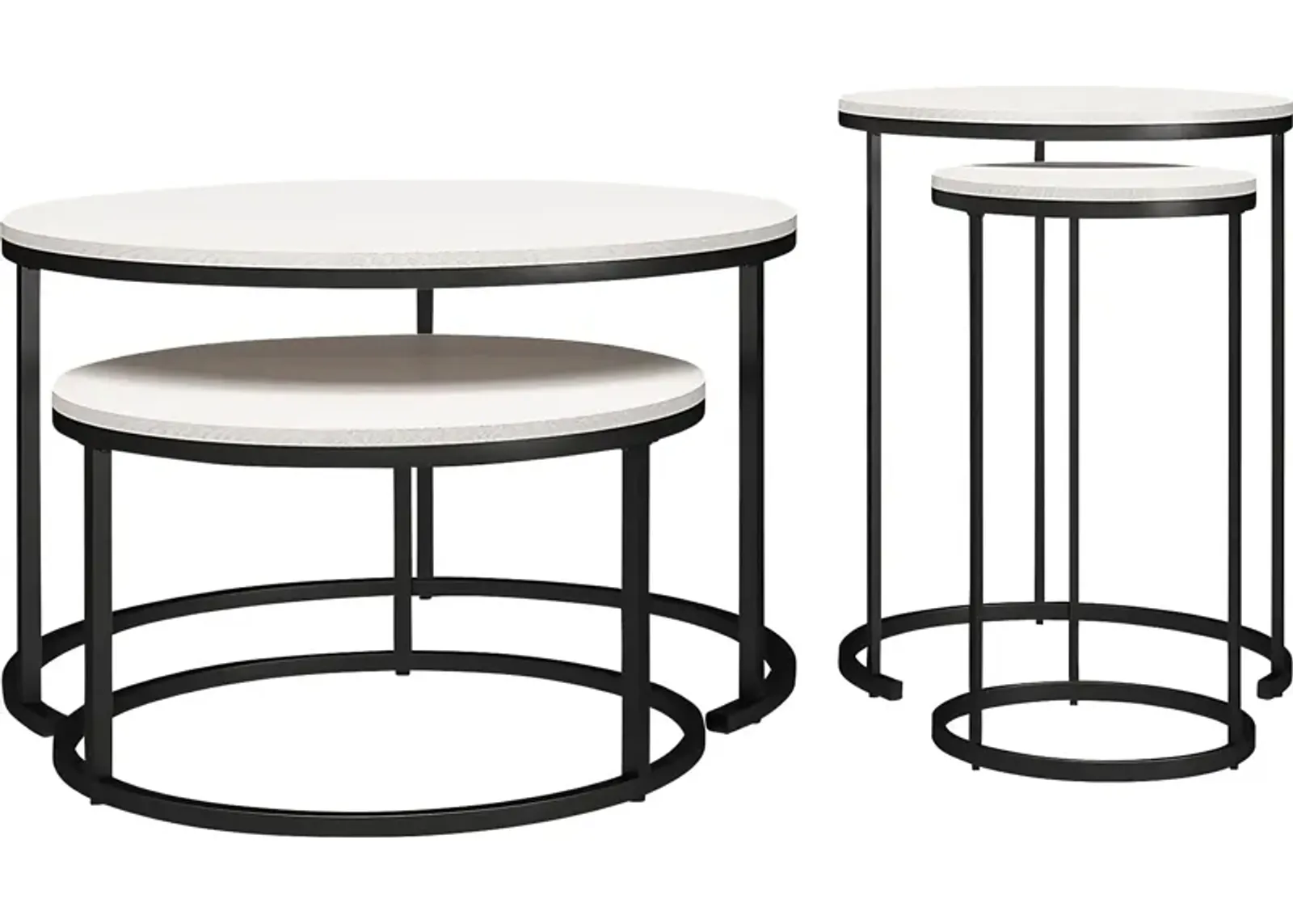 Ignatz Ivory Nesting Cocktail and End Table, Set of 4