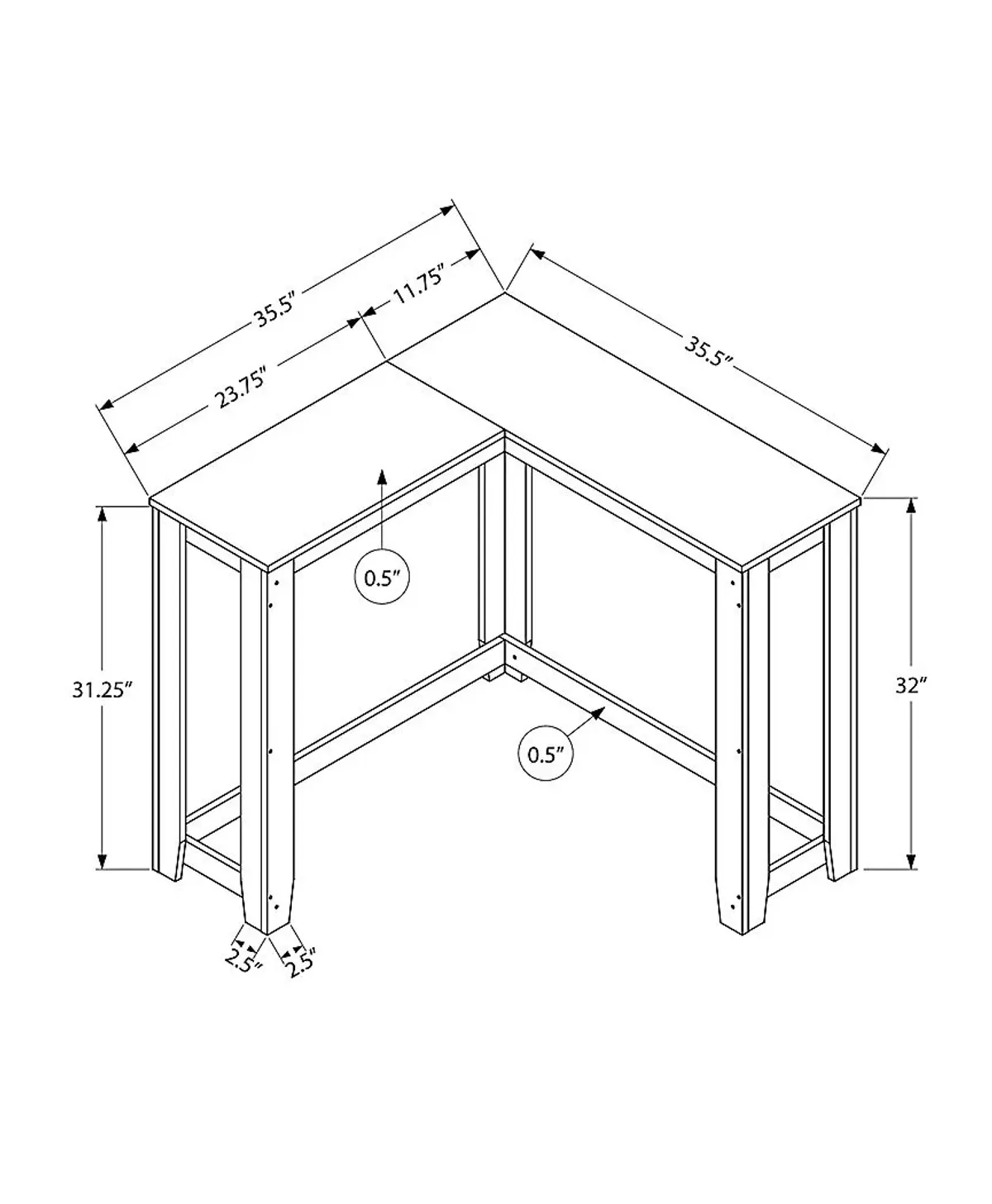 Mapledale White Sofa Table