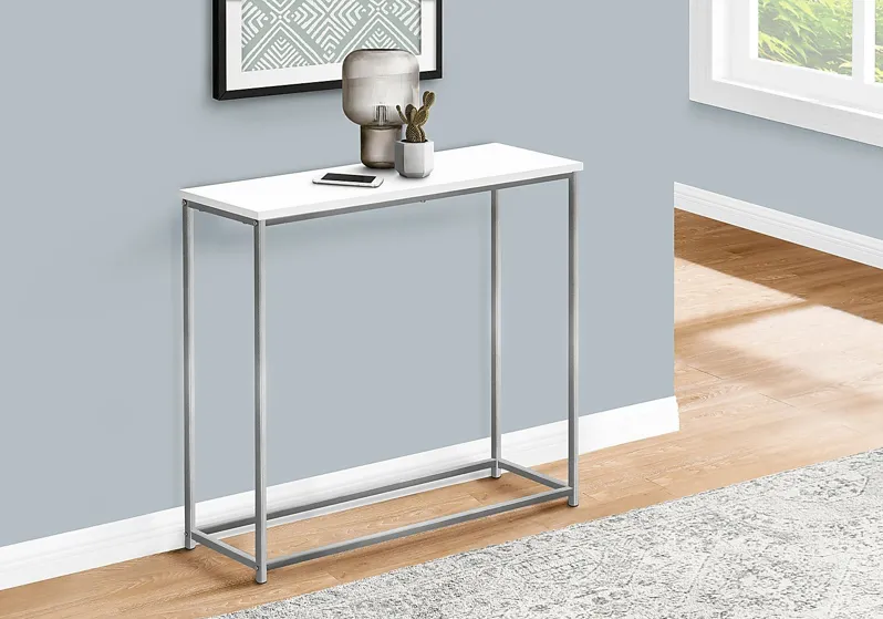 Mornay White Chrome Sofa Table