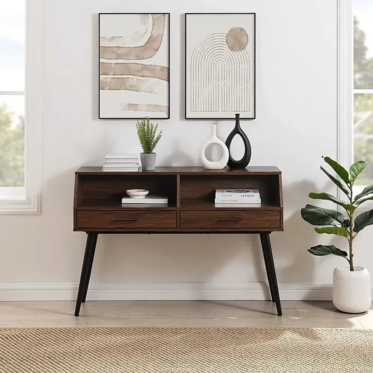 Pincay Walnut Sofa Table