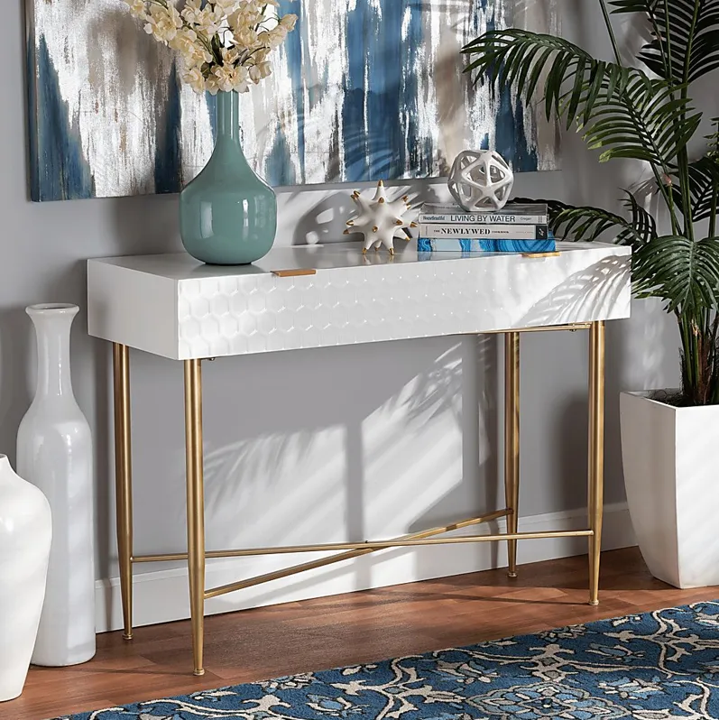 Dishion White Sofa Table