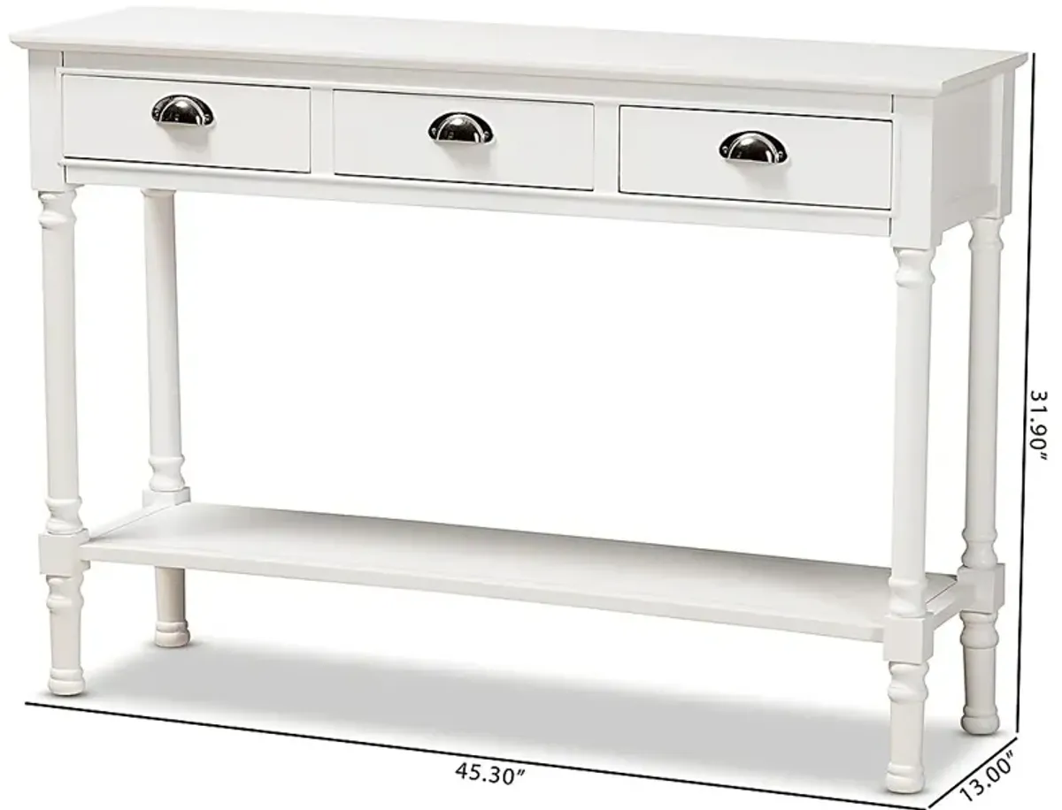 Brookpark White Console Table