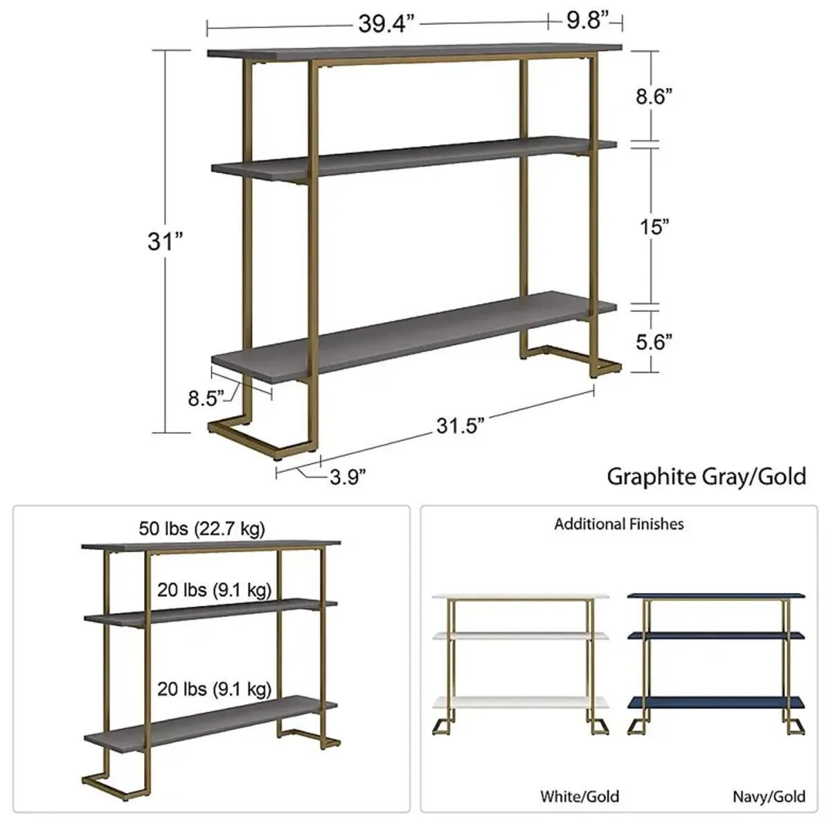 Carom White Console Table