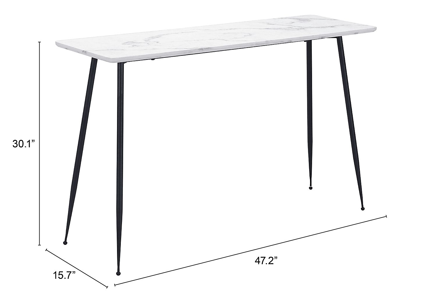 Zermat White Sofa Table