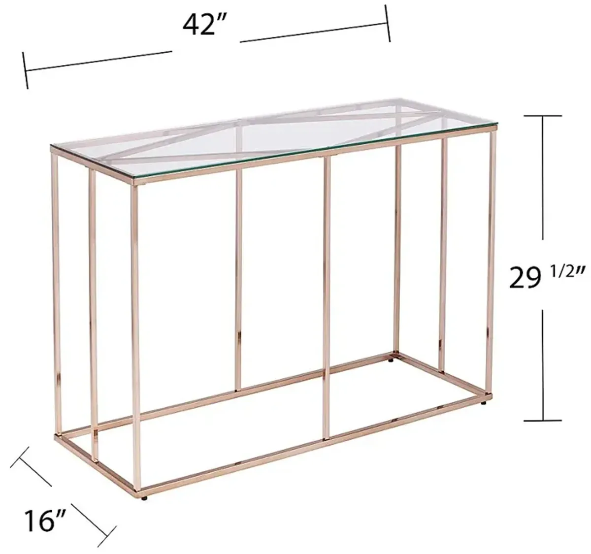 Elmway Clear Console Table