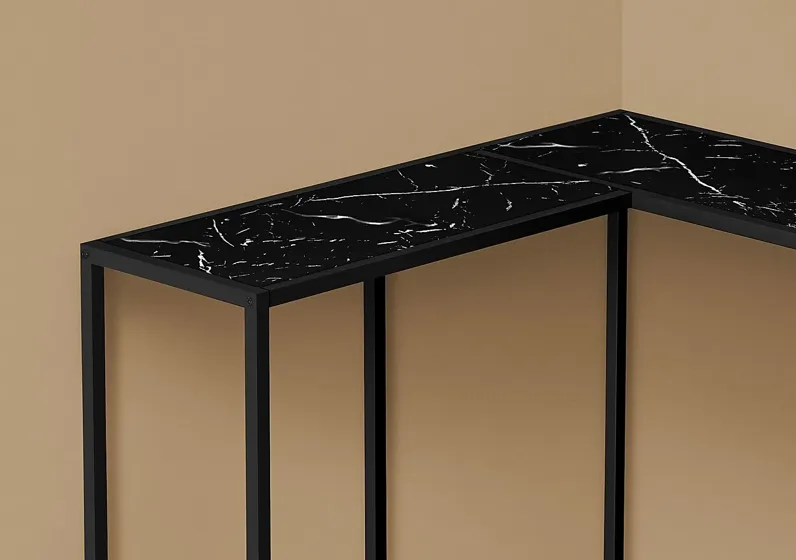 Aisquith Black Marble Sofa Table