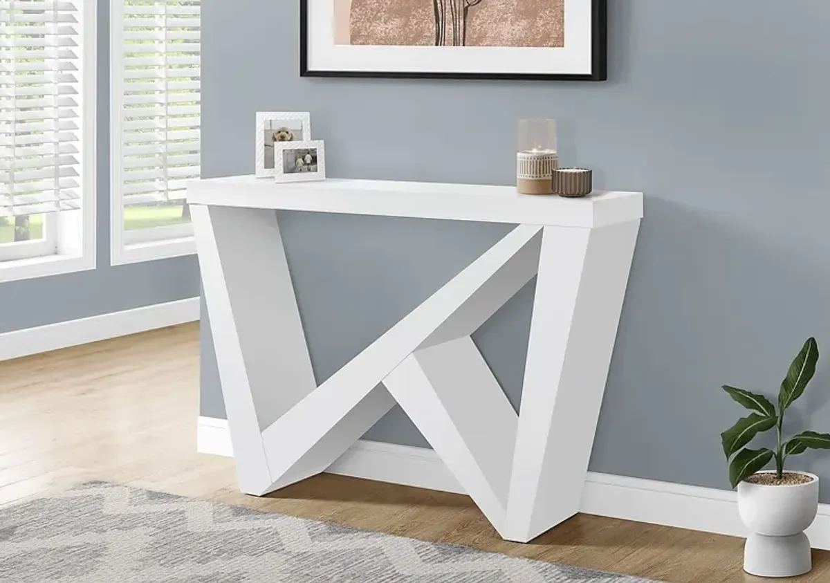 Ambermist White Console Table