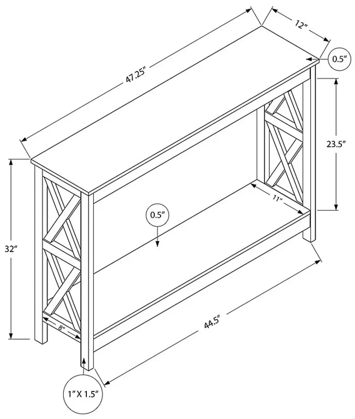 Briarfern Taupe Sofa Table