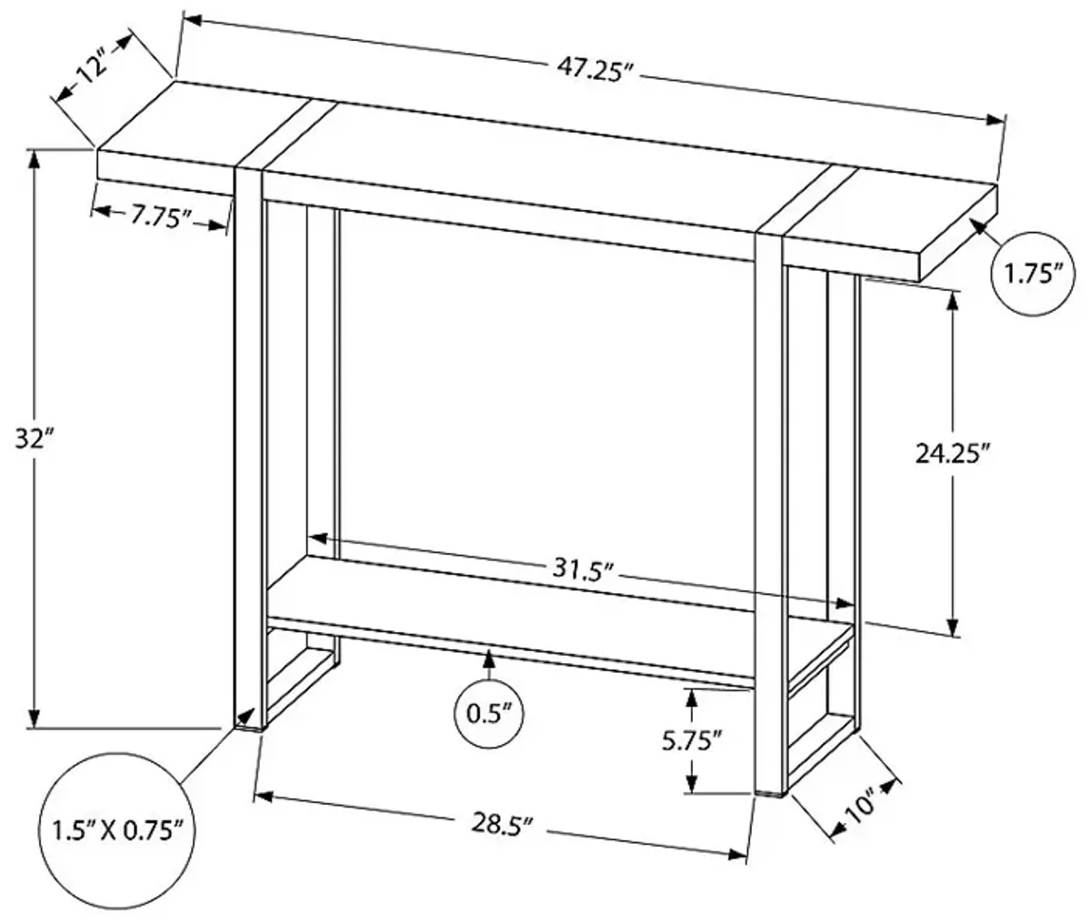 Bradner Brown Sofa Table