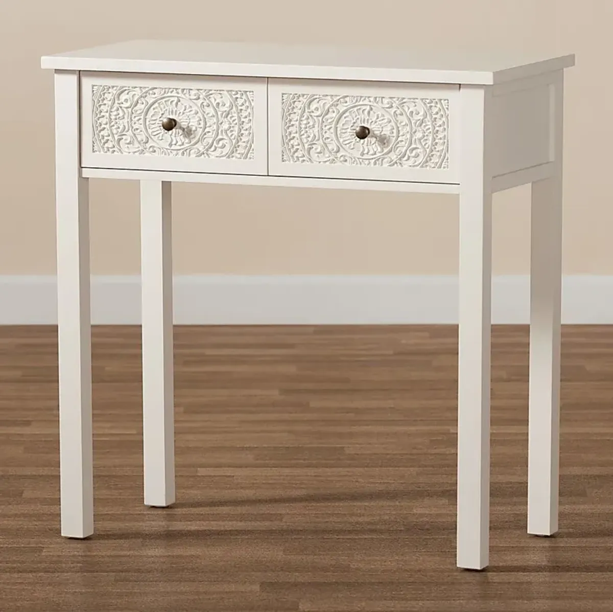 Rhodesa White Sofa Table