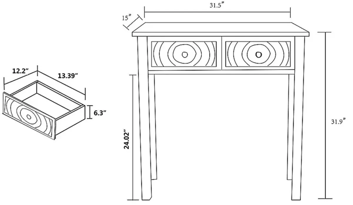 Rhodesa White Sofa Table